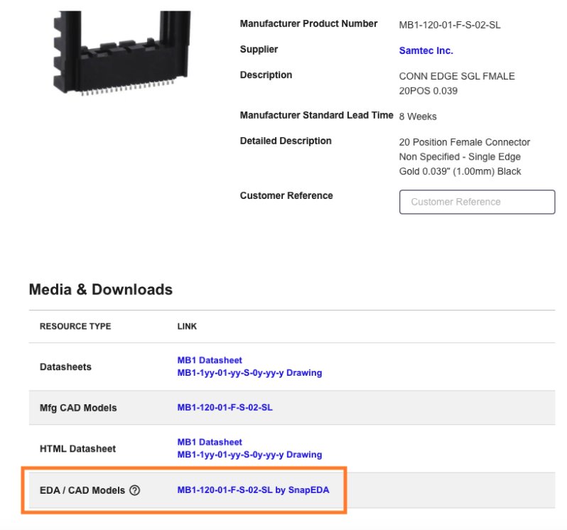 Step 5 - How to Download SnapEDA CAD models on Digi-Key